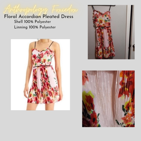 foxiedox Dresses & Skirts - 𝅺NWT Anthropolgie Foxidox Floral Accordian Pleated Dress
